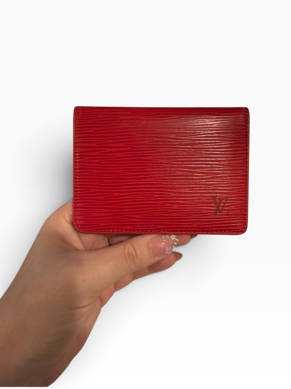 Louis Vuitton Vintage Red Epi Porte 2 Cartes Vertical ID Card Holder
